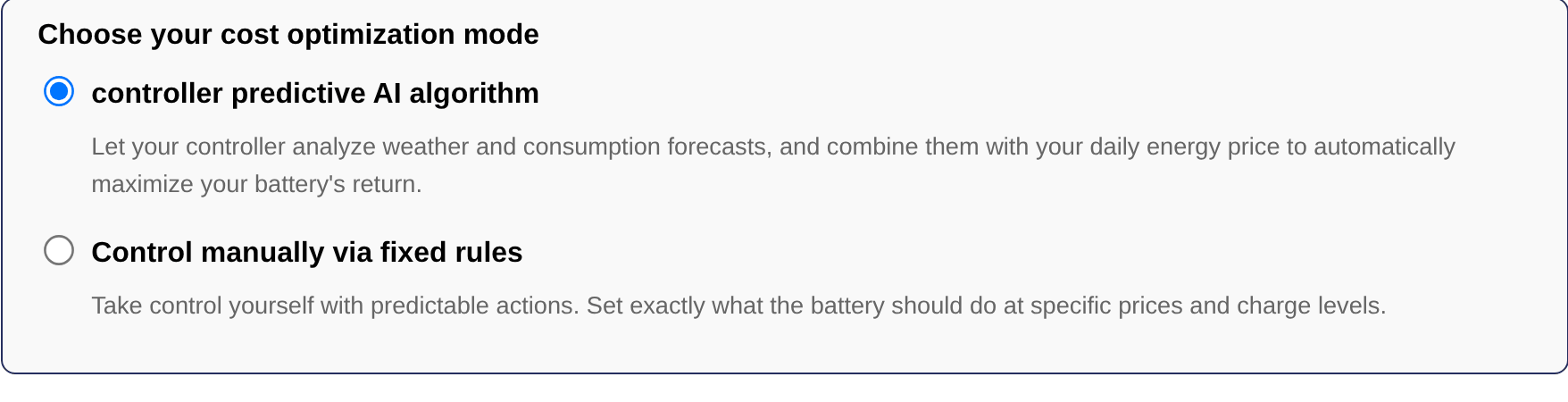 The cost optimization modes for storage
